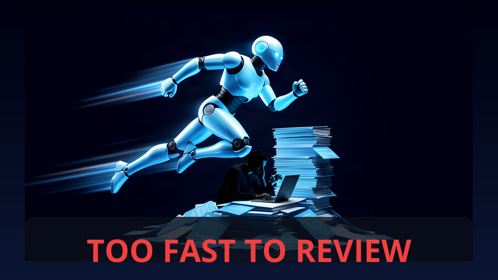 Cover: a fast agent outruns an overwhelmed reviewer